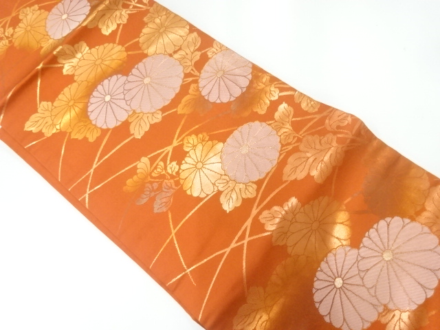 JAPANESE NAGOYA OBI / WOVEN KIKU